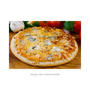 Pizza La Casa vostra (tomate, mozzarella, aubergine, gorgonzola, ail