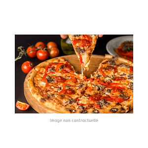 Pizza Tunisina (tomate, mozzarella, merguez & oignon)