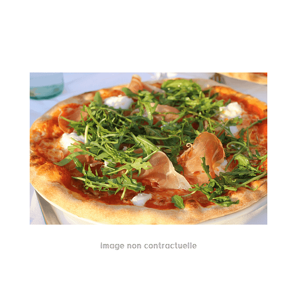 Pizza Miss Italia (tomate, mozzarella, jambon cru, rucola,)